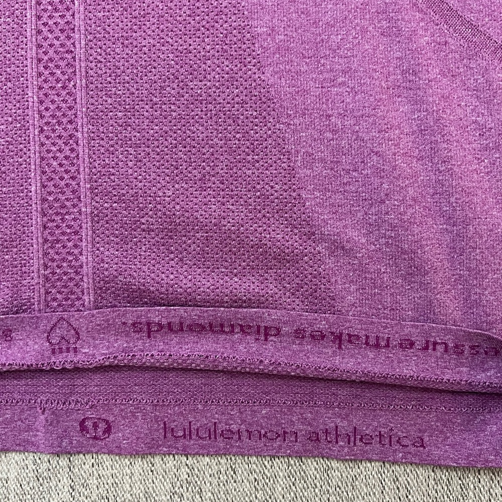 Lululemon Swiftly Tech Short Sleeve Top Heathered Purple — Size 10 - Picture 4 of 12